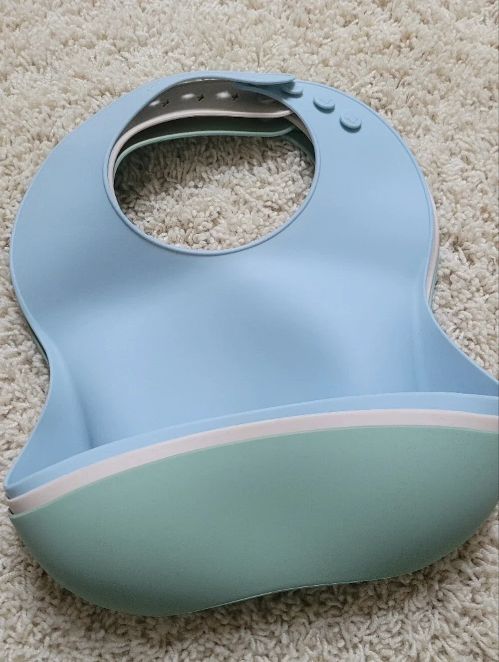 3 Pack Silicone Bibs With Food Catcher Pocket Nuetral Boy